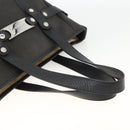 BVLGARI Hand Bag Canvas Leather Black Silver Auth BA11246-7