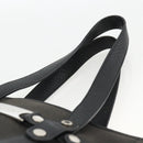 BVLGARI Hand Bag Canvas Leather Black Silver Auth BA11246-8