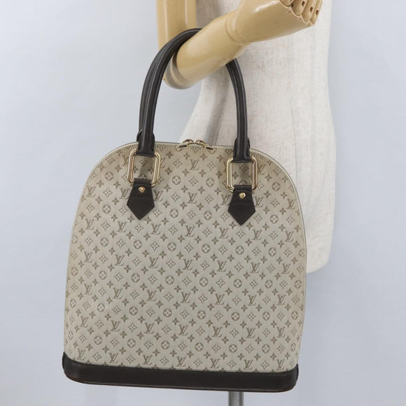 LOUIS VUITTON Monogram Mini Alma Haut Hand Bag Khaki M92203 LV Auth BA11248