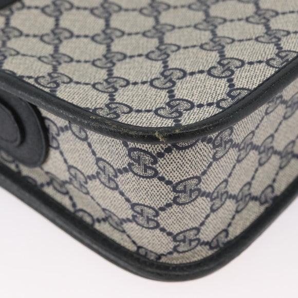 GUCCI GG Supreme Shoulder Bag PVC Navy Gold 001 904 0915 Auth BA11249
