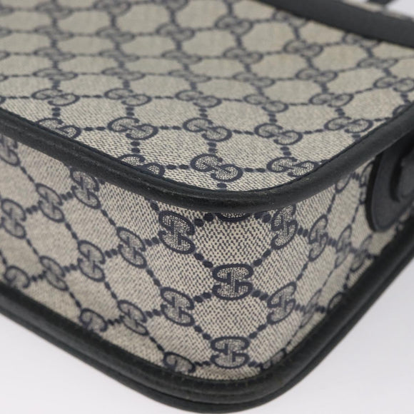 GUCCI GG Supreme Shoulder Bag PVC Navy Gold 001 904 0915 Auth BA11249