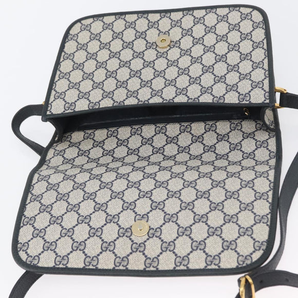 GUCCI GG Supreme Shoulder Bag PVC Navy Gold 001 904 0915 Auth BA11249