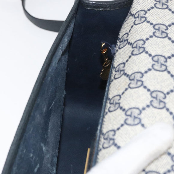 GUCCI GG Supreme Shoulder Bag PVC Navy Gold 001 904 0915 Auth BA11249