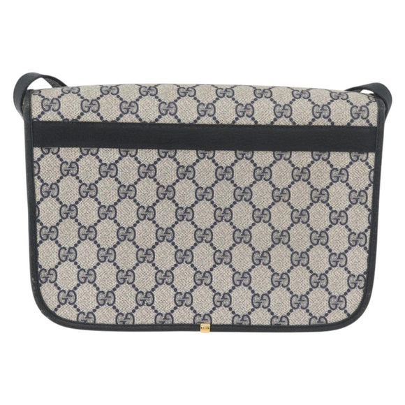 GUCCI GG Supreme Shoulder Bag PVC Navy Gold 001 904 0915 Auth BA11249
