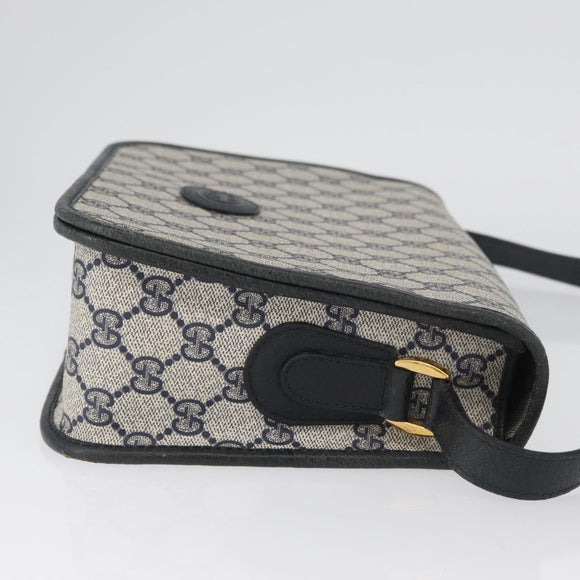 GUCCI GG Supreme Shoulder Bag PVC Navy Gold 001 904 0915 Auth BA11249