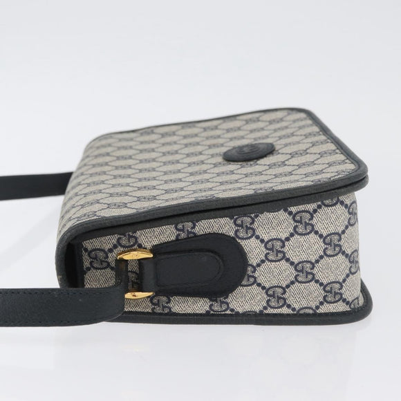 GUCCI GG Supreme Shoulder Bag PVC Navy Gold 001 904 0915 Auth BA11249