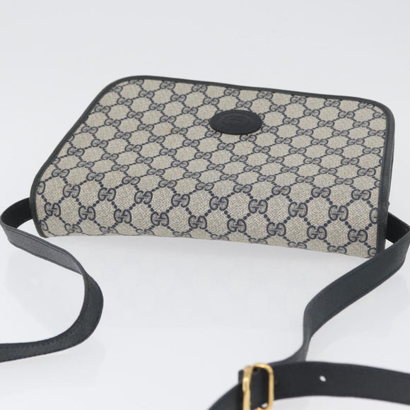 GUCCI GG Supreme Shoulder Bag PVC Navy Gold 001 904 0915 Auth BA11249