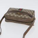 GUCCI GG Supreme Web Sherry Line Shoulder Bag PVC Beige Gold Auth BA11250-6