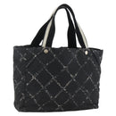 CHANEL Travel Line Tote Bag Nylon Black CC Auth BA11251-1
