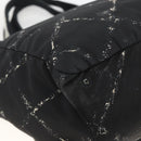 CHANEL Travel Line Tote Bag Nylon Black CC Auth BA11251-13