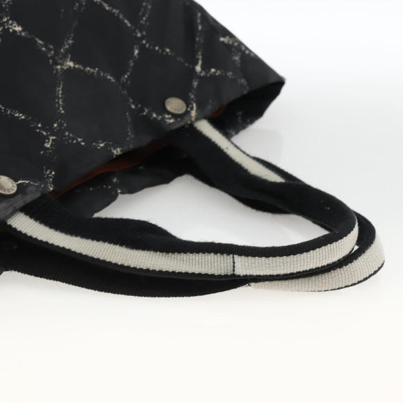 CHANEL Travel Line Tote Bag Nylon Black CC Auth BA11251