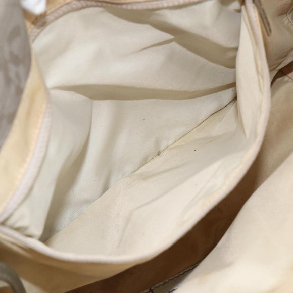 CHANEL New Travel Line Hand Bag Nylon Beige CC Auth BA11252