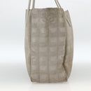 CHANEL New Travel Line Hand Bag Nylon Beige CC Auth BA11252-4