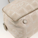CHANEL New Travel Line Hand Bag Nylon Beige Gold CC Auth BA11253-11