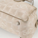 CHANEL New Travel Line Hand Bag Nylon Beige Gold CC Auth BA11253-12