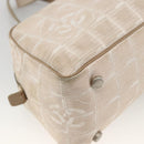 CHANEL New Travel Line Hand Bag Nylon Beige Gold CC Auth BA11253-13