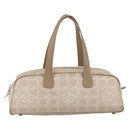 CHANEL New Travel Line Hand Bag Nylon Beige Gold CC Auth BA11253-2