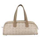 CHANEL New Travel Line Hand Bag Nylon Beige Gold CC Auth BA11253-3