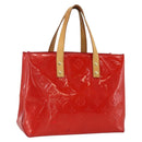 LOUIS VUITTON Monogram Vernis Reade PM Hand Bag Red Rouge M91088 LV Auth BA11260-1