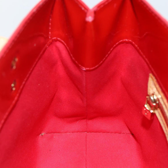 LOUIS VUITTON Monogram Vernis Reade PM Hand Bag Red Rouge M91088 LV Auth BA11260