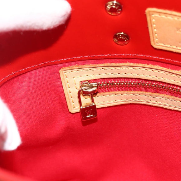 LOUIS VUITTON Monogram Vernis Reade PM Hand Bag Red Rouge M91088 LV Auth BA11260