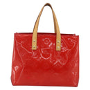 LOUIS VUITTON Monogram Vernis Reade PM Hand Bag Red Rouge M91088 LV Auth BA11260-13