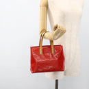 LOUIS VUITTON Monogram Vernis Reade PM Hand Bag Red Rouge M91088 LV Auth BA11260-21