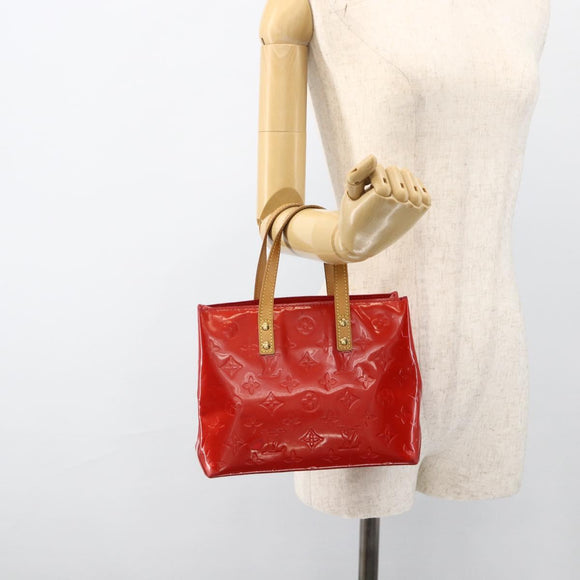 LOUIS VUITTON Monogram Vernis Reade PM Hand Bag Red Rouge M91088 LV Auth BA11260