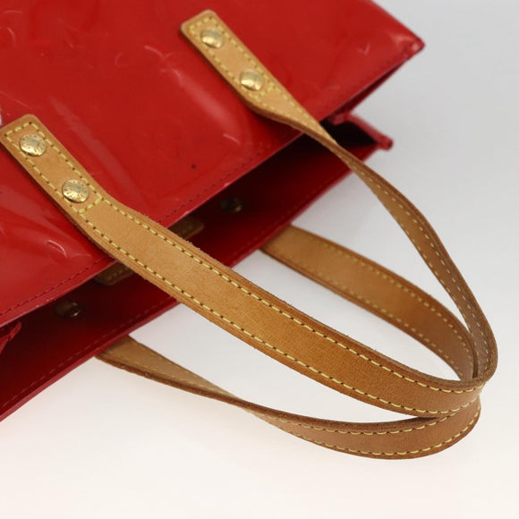 LOUIS VUITTON Monogram Vernis Reade PM Hand Bag Red Rouge M91088 LV Auth BA11260