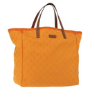 GUCCI GG Canvas Tote Bag Nylon Orange 282439 Auth BA11263-1