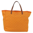 GUCCI GG Canvas Tote Bag Nylon Orange 282439 Auth BA11263-2