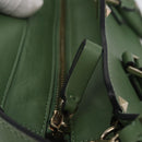 VALENTINO Rock Studs Hand Bag Leather 2way Green Gold Auth BA11265-9