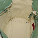 VALENTINO Rock Studs Hand Bag Leather 2way Green Gold Auth BA11265-24