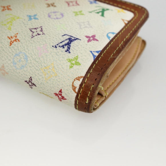 LOUIS VUITTON Multicolor Portefeuille Viennois Wallet White M92987 Auth BA11268