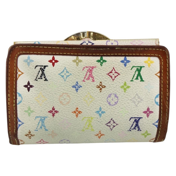 LOUIS VUITTON Multicolor Portefeuille Viennois Wallet White M92987 Auth BA11268