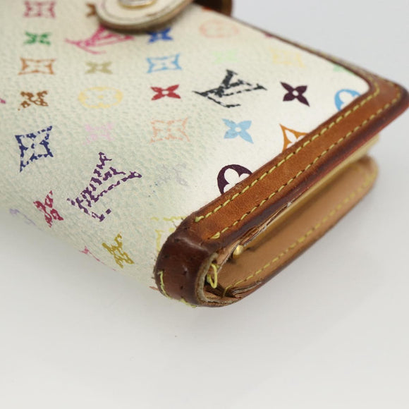 LOUIS VUITTON Multicolor Portefeuille Viennois Wallet White M92987 Auth BA11268