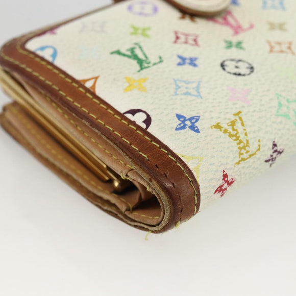 LOUIS VUITTON Multicolor Portefeuille Viennois Wallet White M92987 Auth BA11268