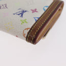 LOUIS VUITTON Multicolor Porte Monnaie Pla Coin Purse White M92657 Auth BA11269-16
