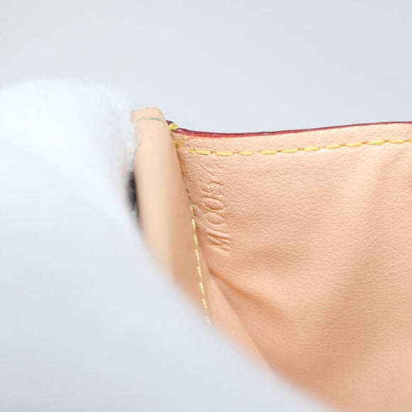 LOUIS VUITTON Multicolor Porte Monnaie Pla Coin Purse White M92657 Auth BA11269