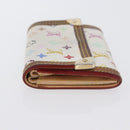 LOUIS VUITTON Multicolor Porte Monnaie Pla Coin Purse White M92657 Auth BA11269-4