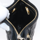CHANEL Matelasse Chain Shoulder Bag Lamb Skin Black Gold CC Auth BA11274-19
