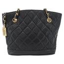 CHANEL Matelasse Chain Shoulder Bag Lamb Skin Black Gold CC Auth BA11274-13