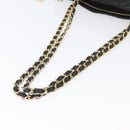 CHANEL Matelasse Chain Shoulder Bag Lamb Skin Black Gold CC Auth BA11274-7