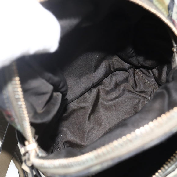 VALENTINO Backpack Nylon Khaki Champagne Gold Auth BA11275