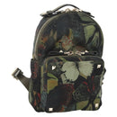 VALENTINO Backpack Nylon Khaki Champagne Gold Auth BA11275-1