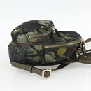 VALENTINO Backpack Nylon Khaki Champagne Gold Auth BA11275-4