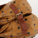 MCM Vicetos Logogram Shoulder Bag PVC Leather Brown Gold Auth BA11276-17