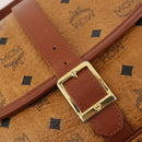 MCM Vicetos Logogram Shoulder Bag PVC Leather Brown Gold Auth BA11276-18