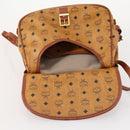 MCM Vicetos Logogram Shoulder Bag PVC Leather Brown Gold Auth BA11276-19