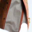 MCM Vicetos Logogram Shoulder Bag PVC Leather Brown Gold Auth BA11276-11